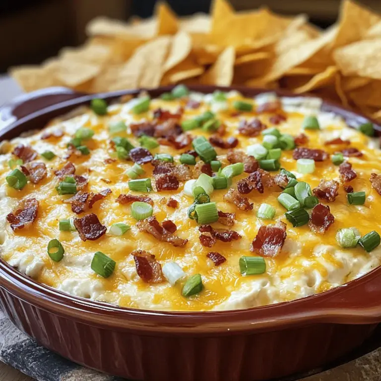 When it comes to comfort food, few dishes can match the allure of Sizzling Bacon & Cheesy Delight. This indulgent dip combines the rich, creamy goodness of cheese with the savory crunch of bacon, creating a flavor explosion that is irresistible to everyone gathered around the table. Whether you are hosting a casual get-together, celebrating a holiday, or simply craving a hearty snack, this dish is sure to please a crowd and leave everyone asking for seconds.