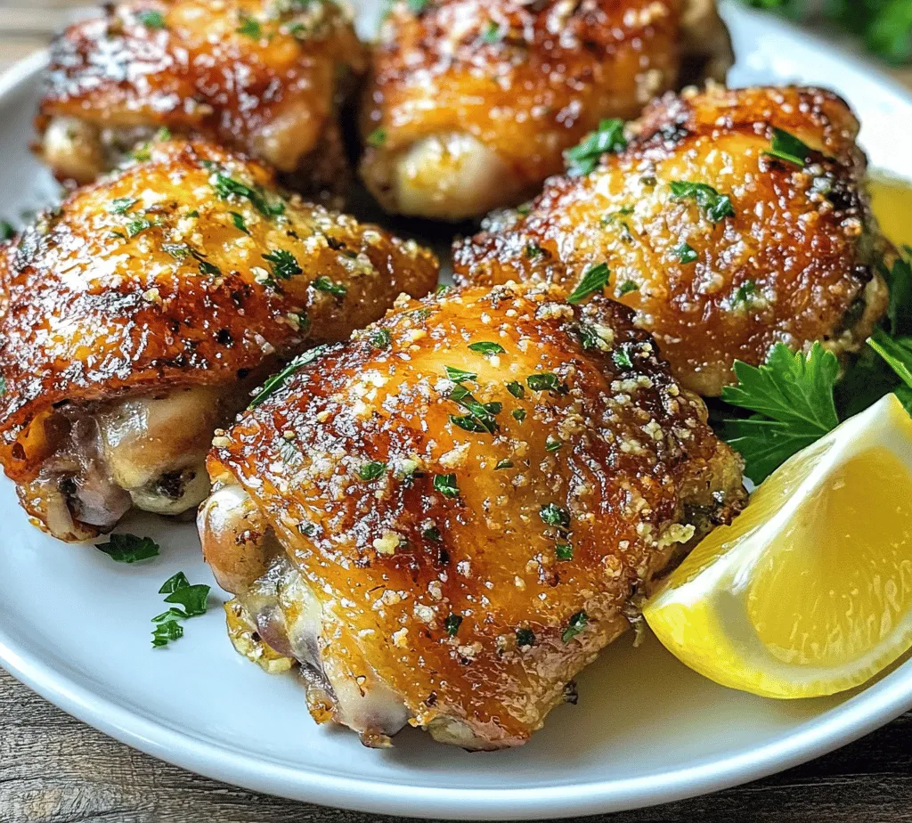 If you’re on the lookout for a chicken dish that’s both delicious and easy to prepare, look no further than Garlic Parmesan Chicken Thighs. This mouthwatering recipe elevates the humble chicken thigh to new heights, enveloping it in a rich, savory marinade that combines the robust flavors of garlic, the nutty goodness of Parmesan cheese, and a medley of aromatic herbs. Whether you’re cooking for a family dinner or entertaining guests, this dish is sure to impress and satisfy.