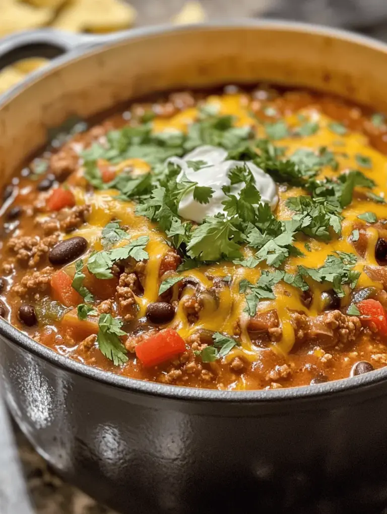 Cheesy Enchilada Chili is a delightful fusion dish that combines the best elements of two beloved Mexican-inspired classics: enchiladas and chili. While traditional chili typically features a rich, meaty, and slightly spicy broth filled with beans and vegetables, enchiladas are known for their rolled tortillas filled with various ingredients, smothered in savory sauces. By merging these two recipes, Cheesy Enchilada Chili captures the essence of enchiladas, including the signature flavors and textures, all while maintaining the comforting heartiness of chili.