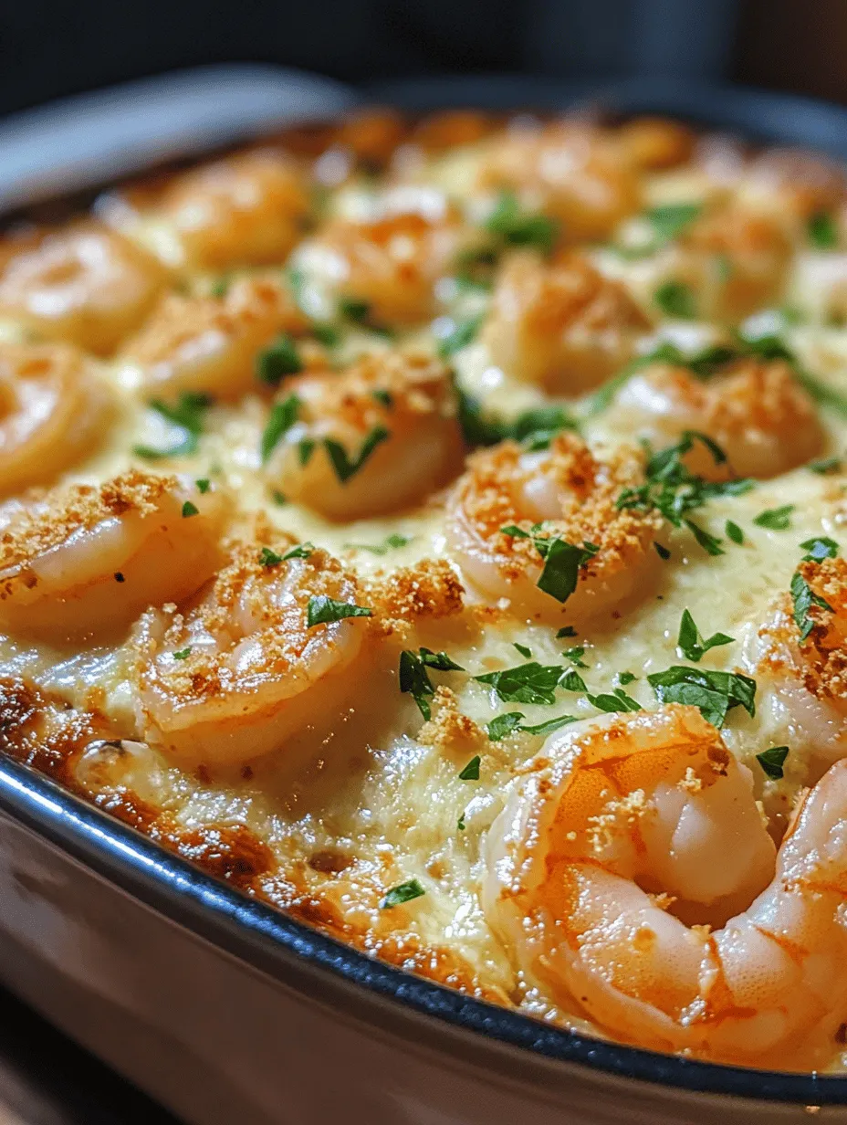 If you're looking to impress your guests with an indulgent seafood dish that radiates sophistication and flavor, look no further than the Gourmet Garlic Shrimp Gratin Delight. This culinary masterpiece combines the rich and robust flavors of garlic, creamy cheese, and succulent shrimp, creating a dish that is both comforting and elegant. The gratin method of cooking not only enhances the flavors but also adds an appealing golden crust that is visually stunning and irresistible.