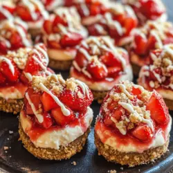 If you're on the lookout for a delectable dessert that requires minimal effort yet promises maximum flavor, look no further than Strawberry Cheesecake Crunch Bites. This easy, no-bake recipe is a delightful twist on traditional cheesecake, perfectly marrying the creamy richness of cheesecake with the bright, fresh taste of strawberries. Whether you're hosting a gathering, celebrating a special occasion, or simply treating yourself after a long day, these bite-sized delights are sure to impress.