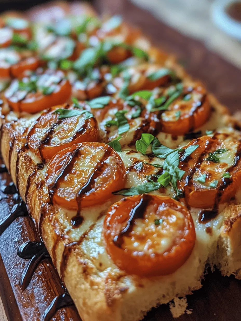 Cheesy Garlic Caprese Bread is an indulgent culinary creation that beautifully marries classic Italian flavors with a comforting twist. This dish combines the rich, savory taste of garlic with the creamy smoothness of cheese, alongside the freshness of tomatoes and basil, resulting in a mouthwatering experience that is sure to impress. Whether you're hosting a gathering or simply looking to elevate your next meal, this delightful appetizer or snack is a perfect choice.