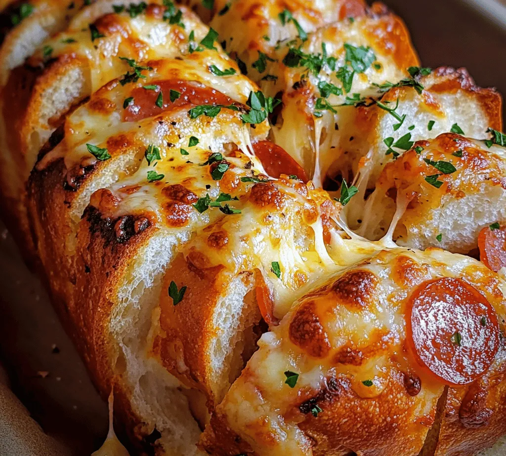 If you’re in search of a dish that marries the comforting flavors of pizza with the delightful experience of pull-apart bread, look no further than Pull-Apart Pepperoni Pizza Bread. This savory creation has gained immense popularity not only for its taste but also for its shareable nature, making it perfect for gatherings, game nights, or even a cozy movie marathon at home. Imagine a warm, crusty loaf filled with gooey mozzarella cheese, zesty pepperoni, and aromatic herbs, ready to be pulled apart and enjoyed with friends and family.