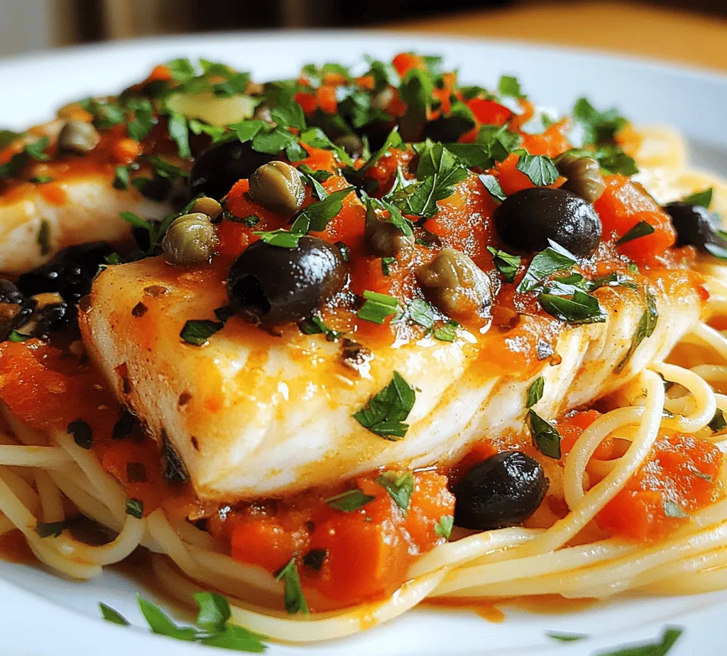 In the realm of Mediterranean cuisine, few dishes capture the essence of the sea quite like Fish Puttanesca. This vibrant and flavorful recipe marries the richness of firm white fish with a robust sauce made from tomatoes, olives, and capers. Originating from the Italian culinary tradition, Puttanesca sauce is known for its bold flavors and simplicity, making it an excellent choice for both novice cooks and seasoned chefs. The combination of fresh fish and a tangy, savory sauce not only tantalizes the taste buds but also pays homage to the coastal regions of Italy where seafood reigns supreme.