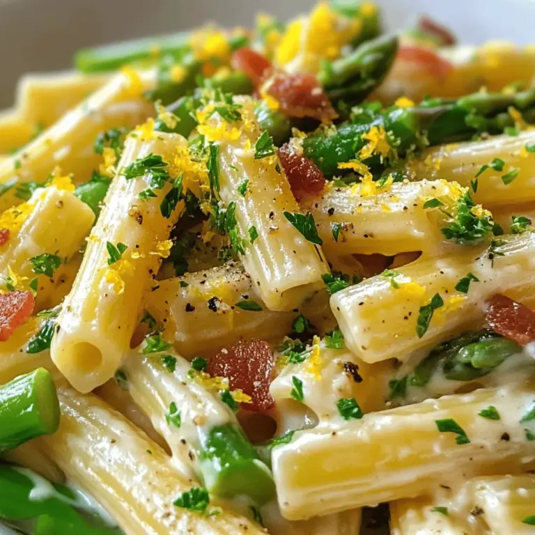 When it comes to pasta dishes that strike the perfect balance between comfort and sophistication, few can rival the delightful combination of Pennette with Pancetta and Asparagus. This creamy pasta recipe not only tantalizes the taste buds but also brings a touch of elegance to any dining table, making it an ideal choice for both weeknight dinners and special occasions. Its rich flavors and vibrant colors invite you to savor each bite, showcasing the beauty of fresh ingredients.