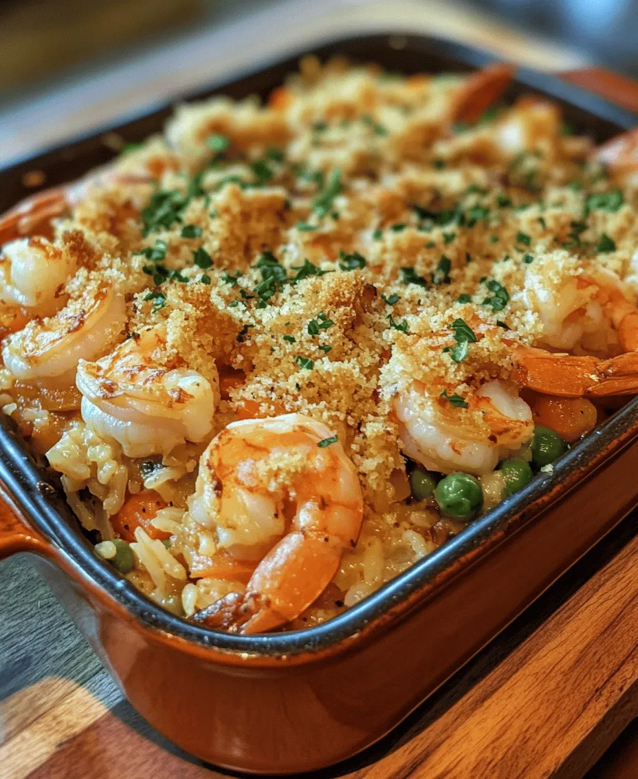 Baked Shrimp Casserole with Buttery Crumb Topping is a dish that brings warmth and comfort to any dining table. This delightful casserole is a perfect blend of succulent shrimp, flavorful rice, and a creamy sauce, all topped with an irresistible buttery crumb crust. The combination of flavors and textures makes it a satisfying meal that is ideal for family dinners or gatherings with friends. Whether you are hosting a special occasion or simply looking for a weeknight dinner that will please everyone, this