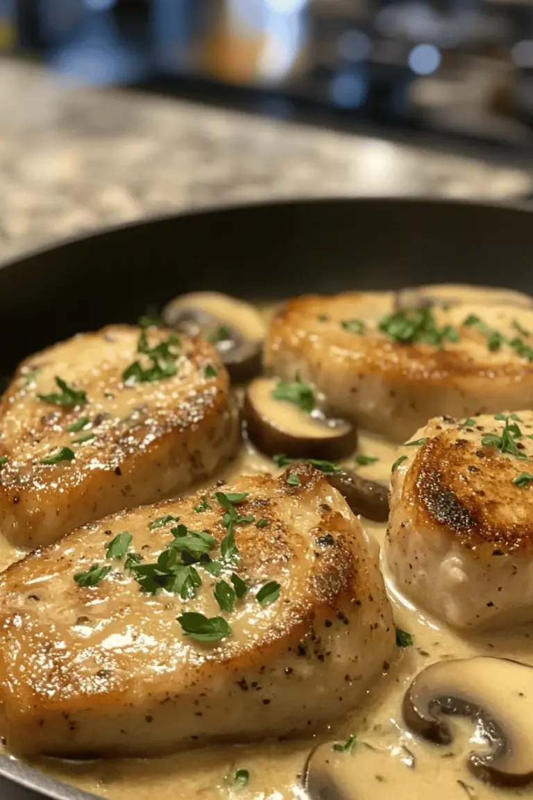 Savory pork chops with creamy mushroom gravy is a dish that encapsulates the essence of home cooking: comforting, rich, and utterly satisfying. This delightful recipe showcases tender, juicy pork chops paired with a luscious mushroom gravy that is both creamy and full of flavor. Pork chops have long been a staple in many kitchens, revered for their versatility and ability to absorb a variety of seasonings and sauces.