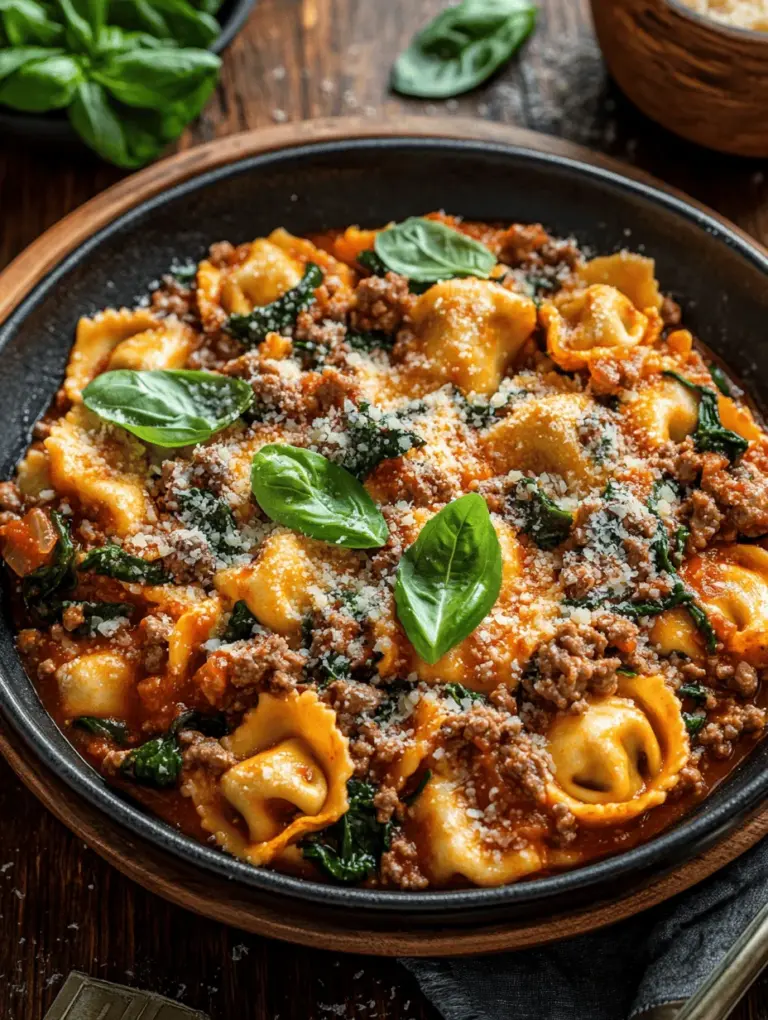 Welcome to the world of Savory Beef & Parmesan Tortellini Delight, a dish that exemplifies the perfect marriage of flavors and textures, promising to satisfy the palate of both seasoned chefs and novice cooks alike. This recipe offers an inviting blend of tender pasta filled with seasoned beef and creamy cheeses, all enveloped in a rich marinara sauce. Tortellini, a beloved staple in Italian cuisine, is not just a dish; it’s an experience that brings comfort and satisfaction to any dining table, whether it's a family gathering or a cozy night in.