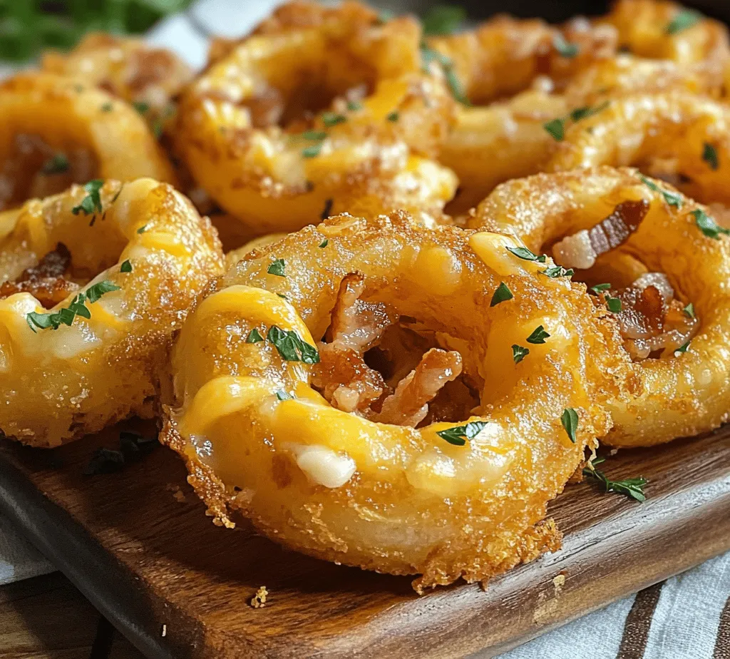 Indulging in a plate of cheesy bacon onion rings is an experience that satisfies the deepest cravings for savory snacks. This delightful dish marries the natural sweetness of onions with the rich, savory flavors of crispy bacon and gooey cheese, creating a tantalizing treat perfect for any occasion. Whether you're hosting a gathering with friends, enjoying a game day feast, or simply looking for a flavorful appetizer to impress your family, cheesy bacon onion rings are sure to steal the show.