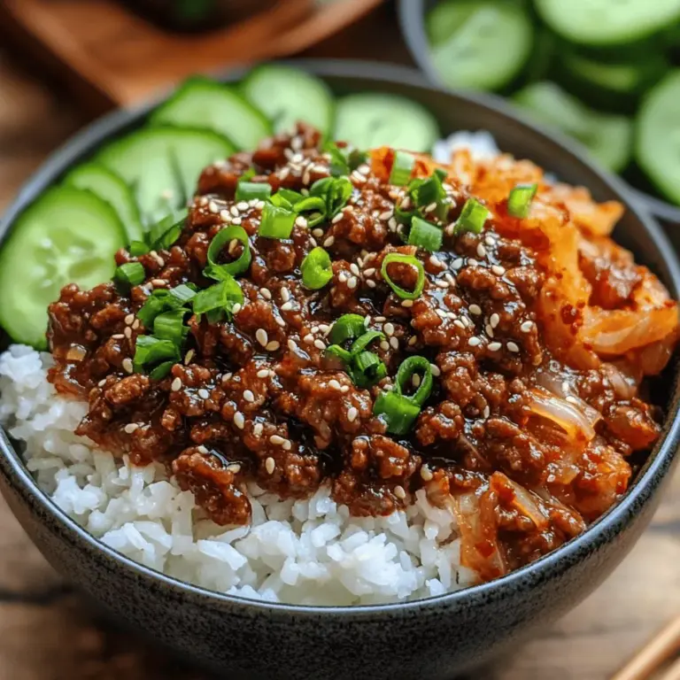 If you're searching for a dish that tantalizes the taste buds while providing a satisfying meal, look no further than the Spicy Korean Ground Beef Bowl. This recipe is a delightful fusion of flavors, combining the savory richness of ground beef with the vibrant zest of Korean cuisine. Known for its bold and spicy profiles, Korean food has gained immense popularity around the globe, captivating food lovers with its unique blends of sweet, salty, and spicy elements. The Spicy Korean Ground Beef Bowl embodies all these characteristics, making it not just a meal but an experience that transports you to the bustling streets of Seoul.