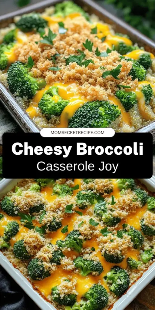 Indulge in the comforting flavors of Cheesy Broccoli Bliss Casserole, a delightful dish that combines fresh broccoli, protein-packed quinoa, and creamy cheddar cheese for a satisfying meal. Perfect as a main course or side dish, this recipe is not only easy to make but also nourishing. Discover step-by-step instructions, nutritional benefits, and creative variations in our blog. Click to explore the recipes and elevate your dinner tonight!