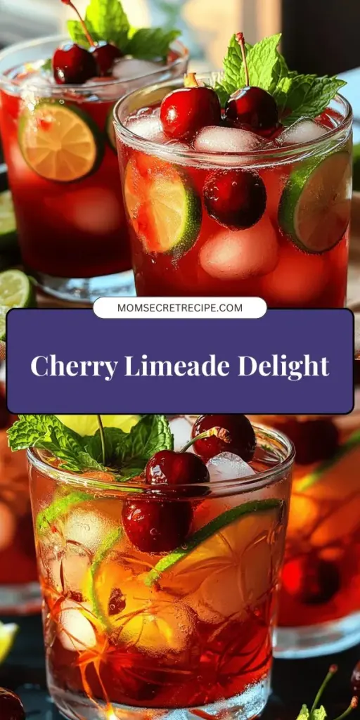 Beat the summer heat with this refreshing Cherry Limeade Bliss recipe! This delightful drink combines sweet cherry syrup, fresh lime juice, and sparkling water for a perfect balance of flavors. Easy to make and customizable to your taste, it’s ideal for pool parties, barbecues, or just lounging in the sun. Click to explore the step-by-step guide and impress your friends with this vibrant, homemade beverage that’s as good for you as it is delicious!