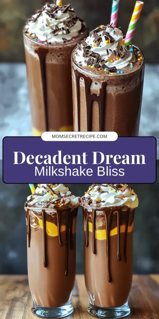 Indulge in the nostalgic bliss of a homemade Decadent Dream Chocolate Milkshake! This creamy delight blends rich chocolate and vanilla flavors into a treat that both kids and adults will love. Learn the secret to achieving the perfect texture and discover creative presentation ideas that make your milkshake a masterpiece. Click through to explore the delicious recipes and tips for crafting this irresistible treat at home!