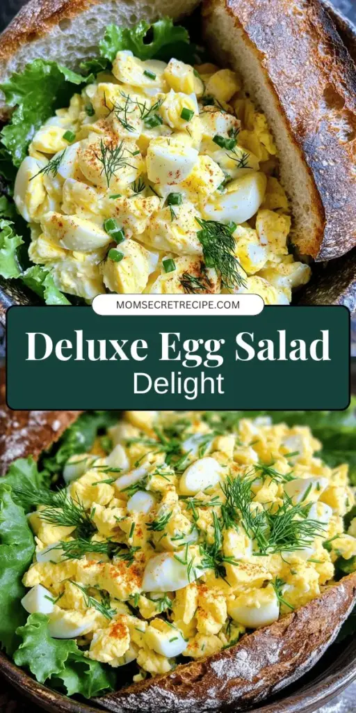 Elevate your lunch with this Deluxe Classic Egg Salad recipe! Packed with protein and refreshing flavors, this creamy dish is a delightful meal that's perfect for picnics or snacks. Discover how to boil eggs to perfection, create a zesty dressing, and incorporate fresh vegetables for an irresistible crunch. Click through to explore tips, serving suggestions, and creative variations that will make this classic recipe your new favorite!