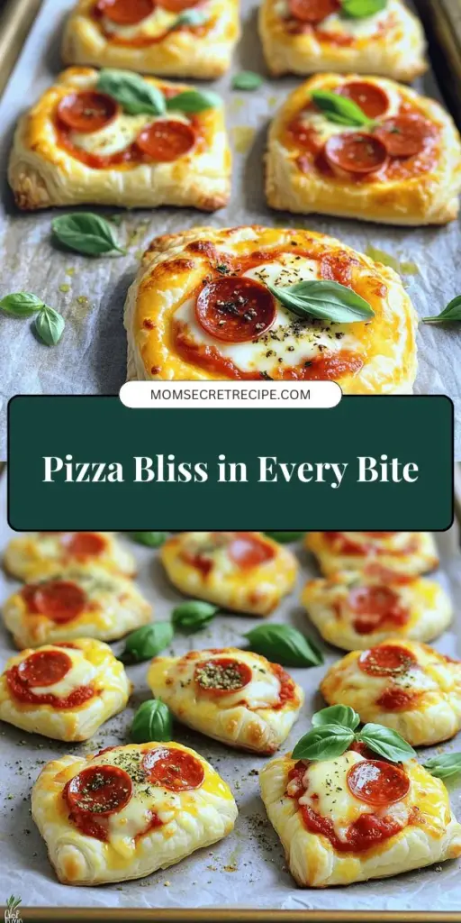 Discover the irresistible world of bite-sized pepperoni pizza minis, your new go-to snack for any occasion! These easy-to-make treats combine flaky puff pastry with savory pepperoni, gooey cheese, and zesty pizza sauce, creating a perfect finger food for parties, game days, or family movie nights. Explore our blog for recipes and tips to customize your mini pizzas with different toppings and sauces, making every bite a delightful experience! Click through for the full recipes and serving ideas.