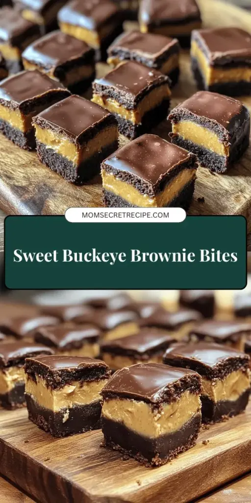 Satisfy your sweet tooth with these irresistible Buckeye Brownie Bites! This delicious recipe combines fudgy brownies with a creamy peanut butter filling, all coated in smooth chocolate. Perfect for parties or a cozy night in, these bite-sized treats are sure to delight everyone. Follow our easy steps to create a dessert that’s both impressive and indulgent. Click through to explore the full recipe and make your own delightful Buckeye Brownie Bites today!