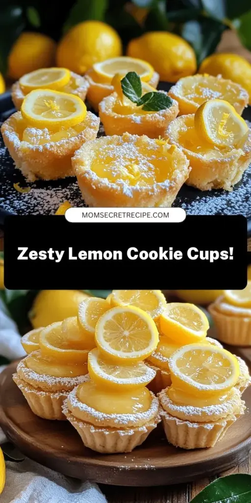 Indulge in the zesty delight of Lemon Bar Cookie Cups with this easy and delicious recipe. These treats beautifully combine a soft cookie base with a creamy lemon filling for the perfect balance of sweet and tangy. Perfect for parties or a cozy dessert at home, they promise to please everyone! Click through to explore the step-by-step guide and impress your friends and family with these scrumptious treats. Enjoy baking your new favorite dessert!