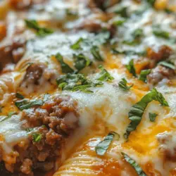 Comfort food has a unique way of bringing people together, and few dishes exemplify this as beautifully as Cheesy Beef-Stuffed Shells with Creamy Ricotta Filling. This savory meal encompasses a delightful combination of hearty flavors and creamy textures that appeal to both young and old alike. Imagine a plate filled with jumbo pasta shells, perfectly stuffed with a savory mixture of seasoned ground beef and a rich, creamy ricotta filling, all bathed in a luscious marinara sauce and topped with gooey melted cheese. This dish is not just a meal; it's an experience that evokes feelings of warmth and nostalgia, making it a perfect choice for cozy family dinners, festive gatherings, or even meal prep for those busy weeknights.