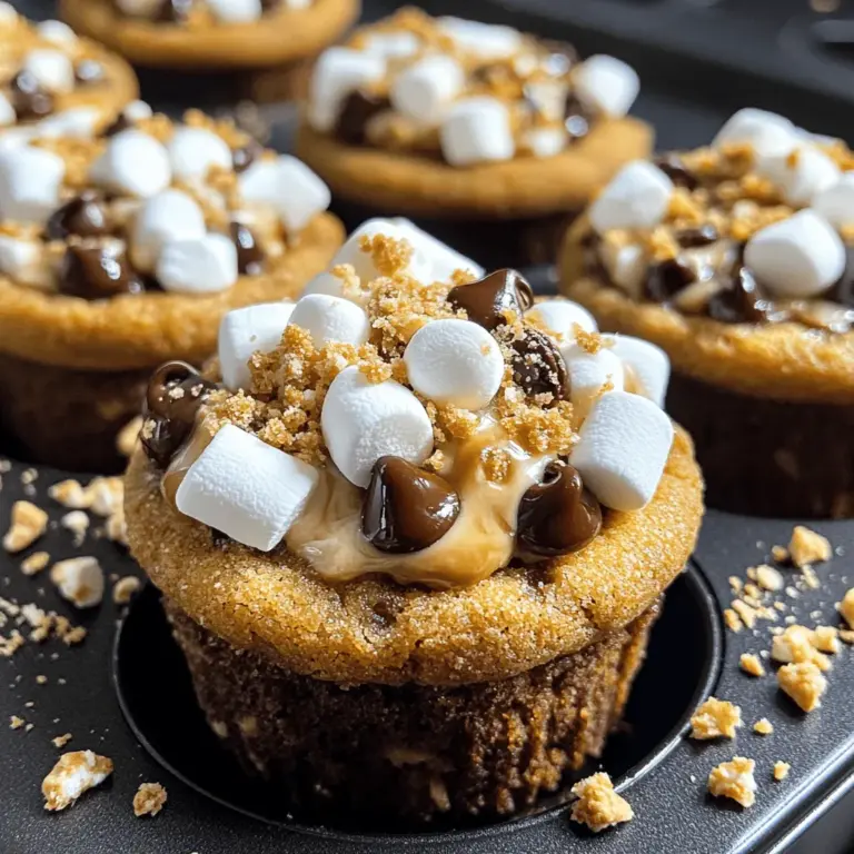 When you think of S'mores, the nostalgic flavors of chocolate, graham crackers, and marshmallows immediately come to mind. These ingredients are not only iconic but also evoke memories of summer nights spent around the fire with friends and family. S'mores Cookie Cups capture this essence while offering a unique twist that makes them even more appealing. The cookie base provides a delightful crunch that contrasts beautifully with the soft, gooey filling.