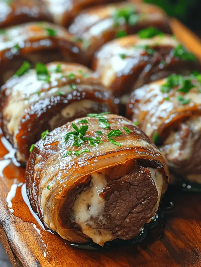 If you’re looking for a savory and satisfying dish that combines rich flavors with an elegant presentation, then French Onion Beef Roll-Ups should be at the top of your recipe list. This delectable dish takes the classic flavors of French onion soup and transforms them into a unique and hearty meal that’s perfect for family dinners, special occasions, or even meal prep. The tender beef, sweet caramelized onions, and creamy cheese come together in a way that is not only mouthwatering but also visually stunning when plated.