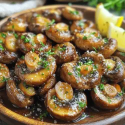 Garlic Parmesan Mushrooms are a delightful and savory side dish that can elevate any meal. Their rich buttery flavor, combined with the aromatic essence of garlic and the nutty taste of Parmesan cheese, creates a mouthwatering experience that is hard to resist. Whether enjoyed as a side dish for a weeknight dinner, served at special occasions, or offered as a party appetizer, this recipe is easy to make and incredibly satisfying.