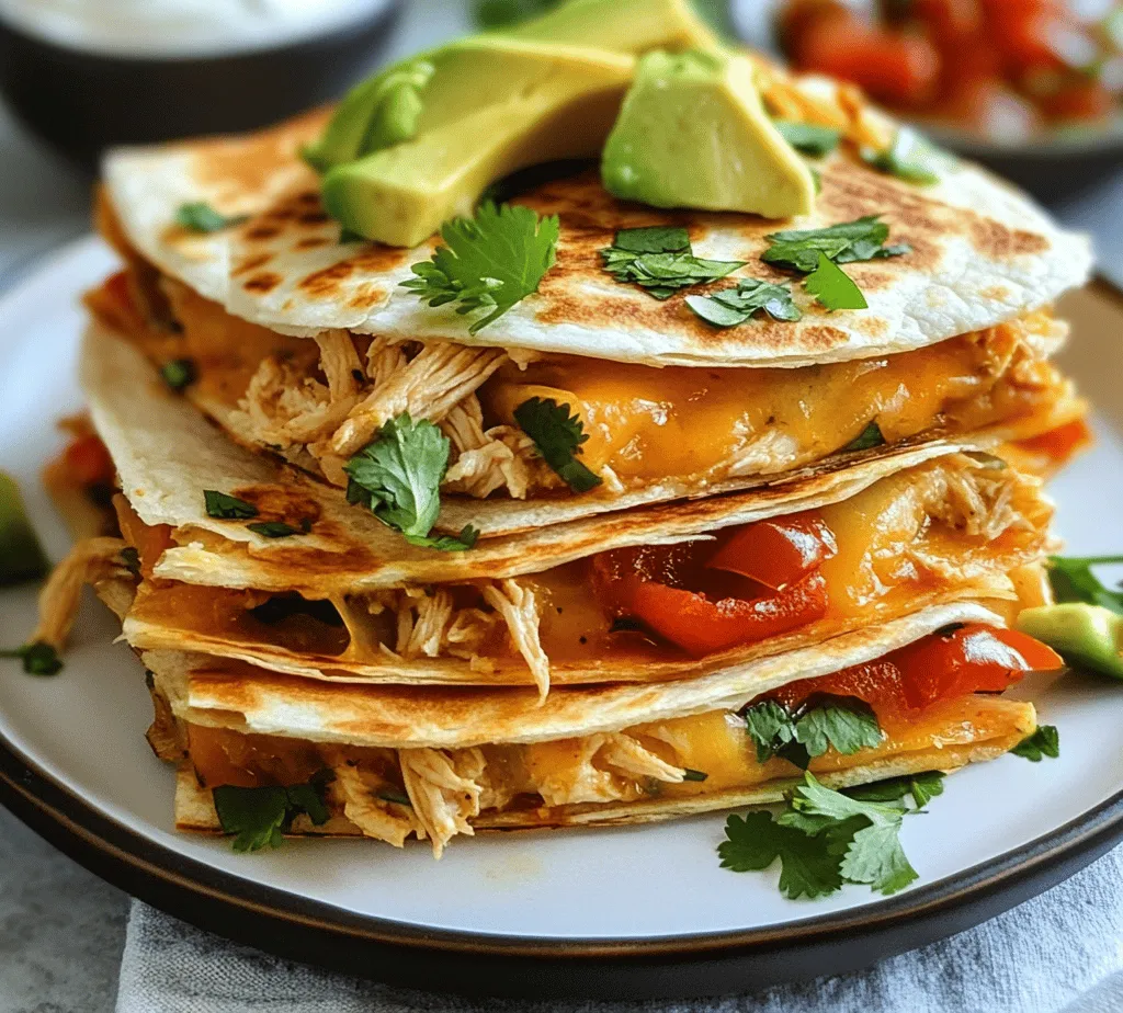 Quesadillas have long been celebrated as one of the most versatile and delicious meal options in the culinary world. This beloved Mexican dish combines the delightful crunch of a toasted tortilla with a warm, melty filling, making it a favorite choice for both casual meals and more festive gatherings. Among the myriad of quesadilla variations, the Cheesy Chicken Fiesta Quesadillas stand out for their vibrant flavors and satisfying textures. This dish masterfully melds the richness of cheese with the savory goodness of chicken and a medley of complementary ingredients, creating a delightful fiesta of tastes in every bite.