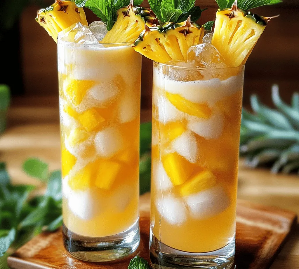 To truly appreciate the Tropical Pineapple Bliss Cocktail, it’s essential to delve into the key components that make this drink a standout. Each ingredient contributes unique flavors and health benefits, creating a harmonious blend that is as good for you as it is delicious.