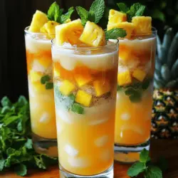 To truly appreciate the Tropical Pineapple Bliss Cocktail, it’s essential to delve into the key components that make this drink a standout. Each ingredient contributes unique flavors and health benefits, creating a harmonious blend that is as good for you as it is delicious.