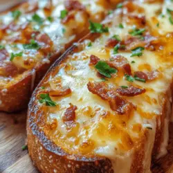 Welcome to the delicious world of Cheesy Bacon Garlic Toast, a culinary masterpiece that brings together an irresistible blend of flavors. This dish is a perfect combination of rich, creamy cheese, savory crispy bacon, and the aromatic essence of garlic, making it a must-try for any food lover. Whether you are looking for a mouthwatering appetizer, a satisfying snack, or a delightful side dish to complement your favorite meal, cheesy bacon garlic toast fits the bill.