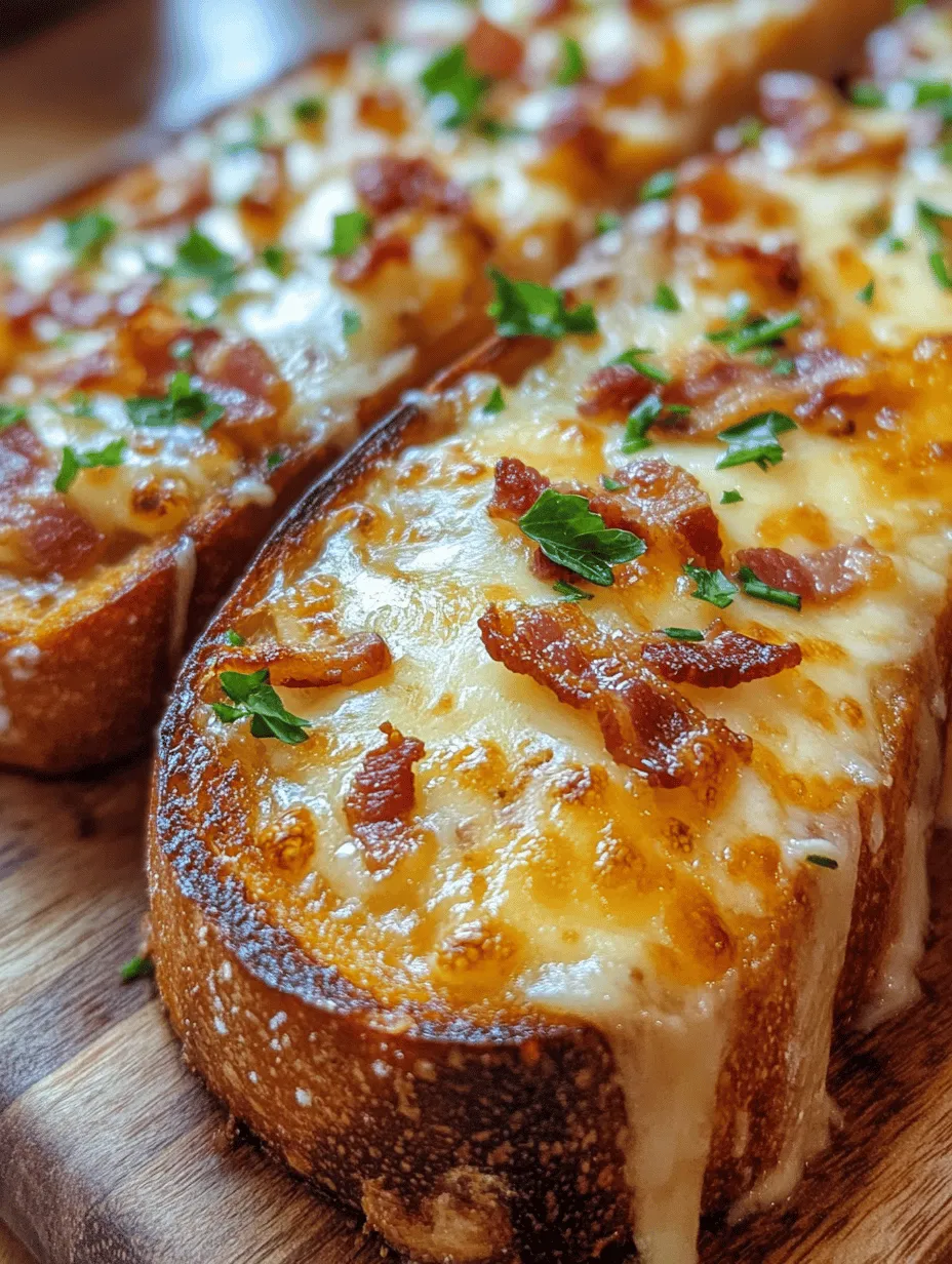 Welcome to the delicious world of Cheesy Bacon Garlic Toast, a culinary masterpiece that brings together an irresistible blend of flavors. This dish is a perfect combination of rich, creamy cheese, savory crispy bacon, and the aromatic essence of garlic, making it a must-try for any food lover. Whether you are looking for a mouthwatering appetizer, a satisfying snack, or a delightful side dish to complement your favorite meal, cheesy bacon garlic toast fits the bill.