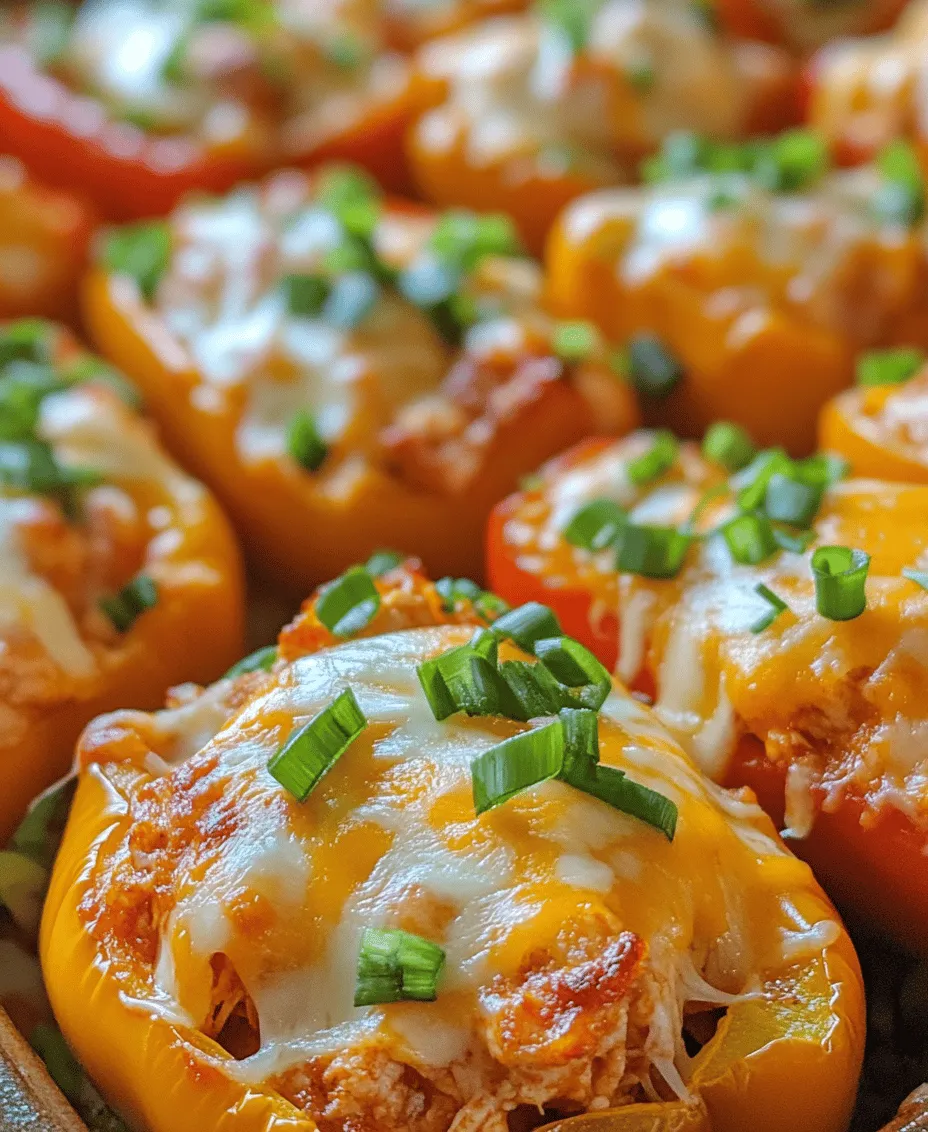 Buffalo Chicken Dip Stuffed Sweet Bell Peppers is an enticing and flavorful appetizer that perfectly marries the spicy, creamy goodness of buffalo chicken dip with the crunchy, sweet texture of bell peppers. This dish not only satisfies your taste buds but also brings a healthy twist to a classic game-day favorite. Whether you're hosting a gathering, celebrating a special occasion, or simply enjoying a cozy night in, this recipe is sure to impress your guests and elevate your snack game.