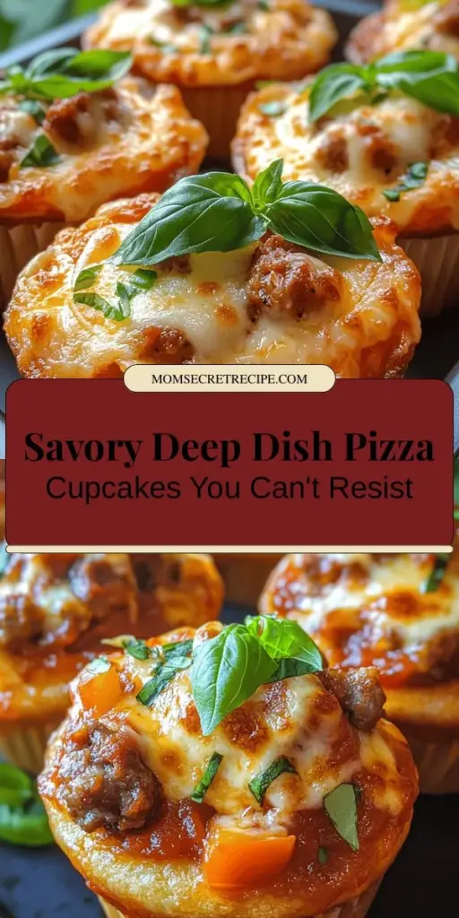 Elevate your snack game with delightful deep dish pizza cupcakes! These savory treats combine the warmth of traditional deep dish pizza with the fun, portable format of cupcakes, making them perfect for parties or cozy nights in. With endless customization options, you can mix and match fillings for a flavorful bite. Impress your guests and satisfy cravings with this innovative twist on a classic favorite! #PizzaCupcakes #SavorySnacks #PartyFood #CookingFun #BakingJoy