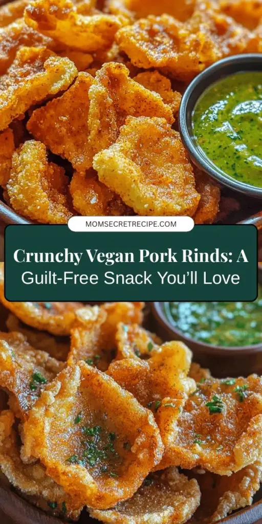 Discover a delicious twist on a classic snack with Crunchy Vegan Pork Rinds! These plant-based treats offer an irresistible crunch and savory flavor, making them perfect for both vegans and non-vegans. Enjoy them with your favorite dips or as a topping for salads and nachos. Healthier and cruelty-free, they provide a satisfying snacking experience without the guilt. Try making them at home with our easy recipe! #VeganSnacks #PlantBased #SnackIdeas #HealthyEating #CrueltyFree #VeganPorkRinds