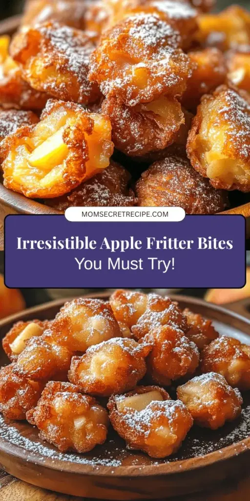 Indulge in the delightful flavors of homemade Apple Fritter Bites! These bite-sized treats combine sweet apples, warm spices, and a crispy exterior, making them perfect for parties or cozy snacks. With a simple recipe that requires just a few ingredients, you can whip up these delicious morsels in no time. Serve them warm, dusted with powdered sugar, or paired with caramel sauce for an extra treat. Your taste buds will thank you! #AppleFritterBites #Baking #HomemadeTreats #DessertIdeas #FallRecipes