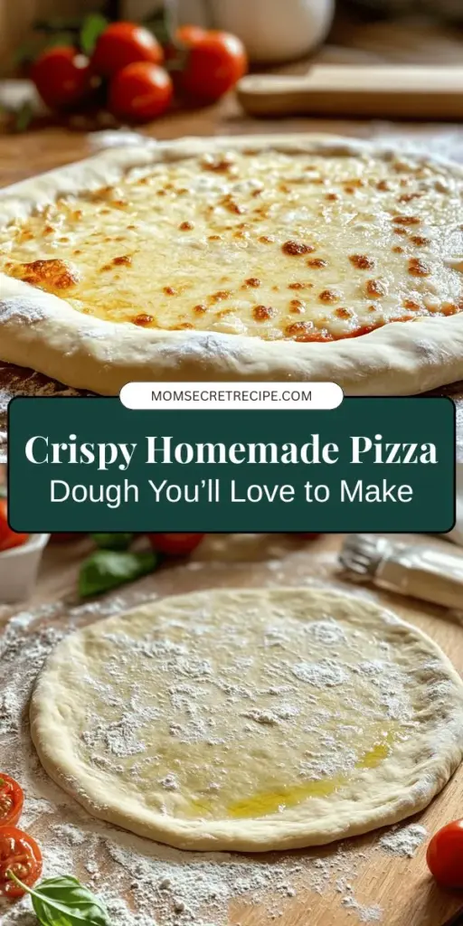 Discover the joy of making your own pizza with this perfectly crispy homemade pizza dough recipe! Crafting your dough from scratch guarantees a unique flavor and texture that store-bought options can't compete with. Learn the essential ingredients and simple steps to create a golden-brown crust that's crispy on the outside and tender inside. Elevate your pizza nights with personalized toppings and savor the deliciousness of homemade cooking! #PizzaDough #HomemadePizza #CrispyCrust #CookingAtHome #Foodie #PizzaNight