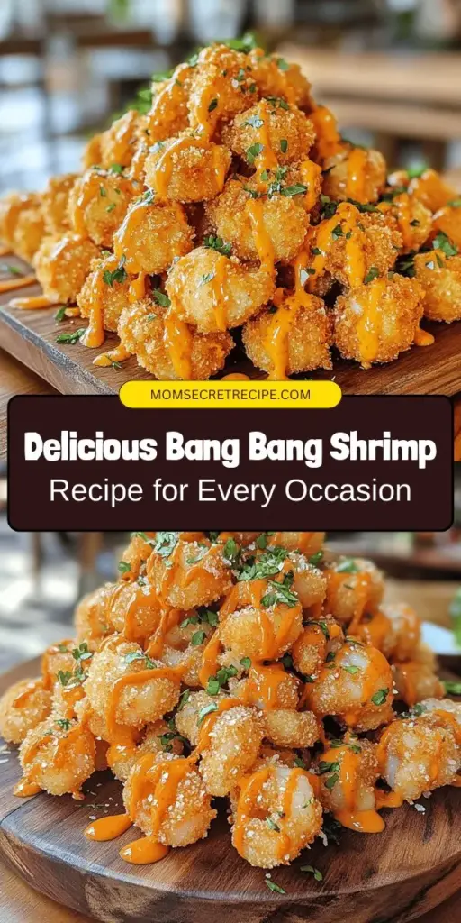 Indulge in the deliciousness of Bang Bang Shrimp, an appetizer that perfectly blends crispy shrimp with a creamy, spicy sauce. This dish is versatile enough to serve as a stunning starter or a main course. In this article, learn how to marinate and coat shrimp, create a mouthwatering sauce, and whip it all up in an air fryer for a healthier twist. Ideal for gatherings or a cozy dinner at home, this recipe is sure to impress! #BangBangShrimp #Appetizer #AirFryerRecipes #SeafoodLovers #HomeCooking #SpicyFood #EasyRecipes