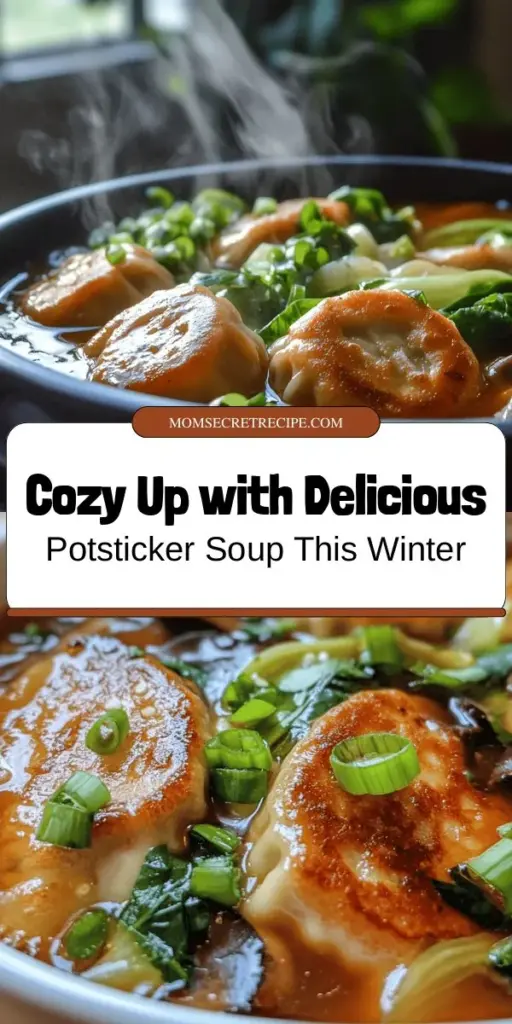 Warm up with this Cozy Potsticker Soup featuring delicious mushrooms and fresh bok choy! Perfect for chilly days, this hearty dish brings together the savory goodness of potstickers and a flavorful broth, ensuring comfort in every bite. Packed with nutritious ingredients, it's easy to make and can be customized to your taste. Gather around the table with loved ones and enjoy a satisfying meal together! #PotstickerSoup #ComfortFood #CozyMeals #HealthyEating #HomeCooking