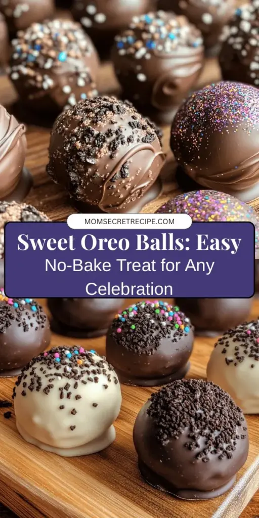 Discover the bliss of Delightful Oreo Balls, the perfect treat for any celebration! Made with just a few simple ingredients, including iconic Oreo cookies and creamy cream cheese, these no-bake confections are as easy to make as they are delicious. Whether you're hosting a party or enjoying a sweet moment at home, Oreo Balls are sure to impress. Learn how to make them and explore fun variations for a delightful twist! #OreoBalls #NoBakeDesserts #SweetTreats #PartyFood #DessertRecipes #ChocolateLovers #BakingJoy