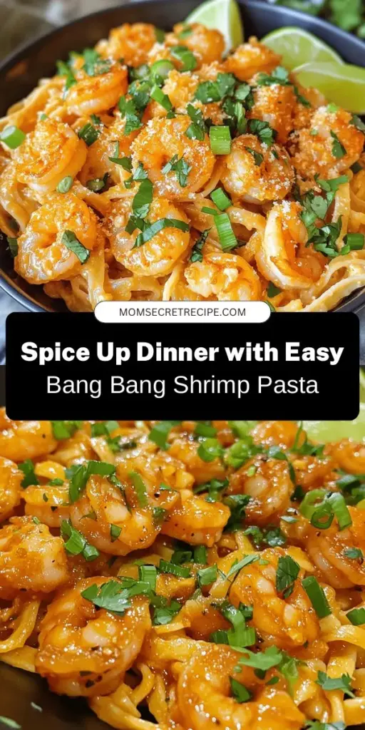 Elevate your dinner with this Easy Bang Bang Shrimp Pasta! Experience the perfect blend of crispy shrimp, creamy and spicy bang bang sauce, and pasta, all in one dish. Perfect for both seasoned chefs and kitchen novices, this recipe is simple yet impressive. Add a touch of flair with fresh garnishes and enjoy a delightful meal that combines comfort and gourmet vibes. Make your next pasta night unforgettable! #BangBangShrimp #PastaRecipe #SeafoodLovers #DinnerIdeas #HomeCooking #Foodie