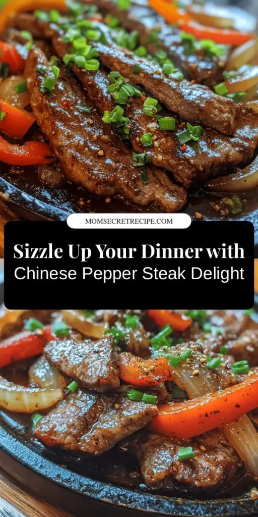 Discover the irresistible Sizzling Chinese Pepper Steak with Onions, a dish bursting with flavor and color! This quick and easy stir-fry features tender flank steak, vibrant bell peppers, and savory onions, all brought to life with aromatic spices. Perfect for busy weeknights, you can impress your family and friends in under 30 minutes. Elevate your cooking game and enjoy a heartwarming meal that’s both delicious and visually stunning! #PepperSteak #StirFry #ChineseCuisine #QuickMeals #HealthyEating