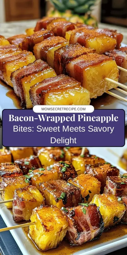 Elevate your appetizer game with this irresistible bacon-wrapped pineapple delight! Combining the sweet tang of fresh pineapple with the savory crunch of thick-cut bacon, this dish is a crowd-pleaser at any event. Perfect for parties, game day, or family gatherings, it’s easy to prepare and customize to suit your taste. Dive into this delicious blend of flavors that's sure to impress! #BaconWrappedPineapple #AppetizerRecipes #PartyFood #Foodie #YummySnacks #CookingAtHome