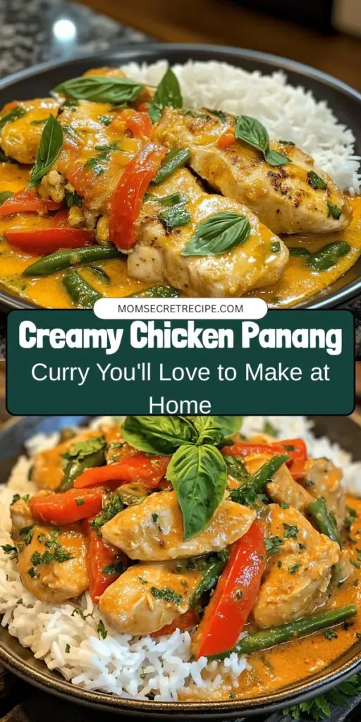 Indulge in the rich and creamy flavors of Chicken Panang Curry, a beloved Thai dish that's sure to impress! This recipe combines tender chicken thighs with a thick, aromatic coconut milk sauce and a blend of authentic spices. Perfect for a cozy dinner or hosting friends, it's both heartwarming and satisfying. Discover the balance of sweet, salty, and spicy as you cook up this delightful curry at home. Enjoy your flavorsome journey into Thai cuisine! #PanangCurry #ThaiFood #ComfortFood #CoconutMilk #CookingAtHome