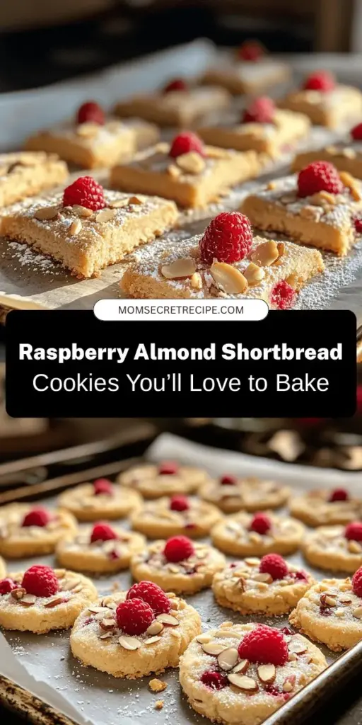 Indulge in the deliciousness of Raspberry Almond Shortbread Cookies! These buttery treats combine the tartness of fresh raspberries and the nutty flavor of almonds, resulting in a beautiful and vibrant dessert. Perfect for any occasion, these cookies are easy to make and sure to impress friends and family. Bake a batch to brighten up your gatherings or simply enjoy them yourself! #ShortbreadCookies #BakingJoy #RaspberryAlmond #HomemadeTreats #CookieLovers