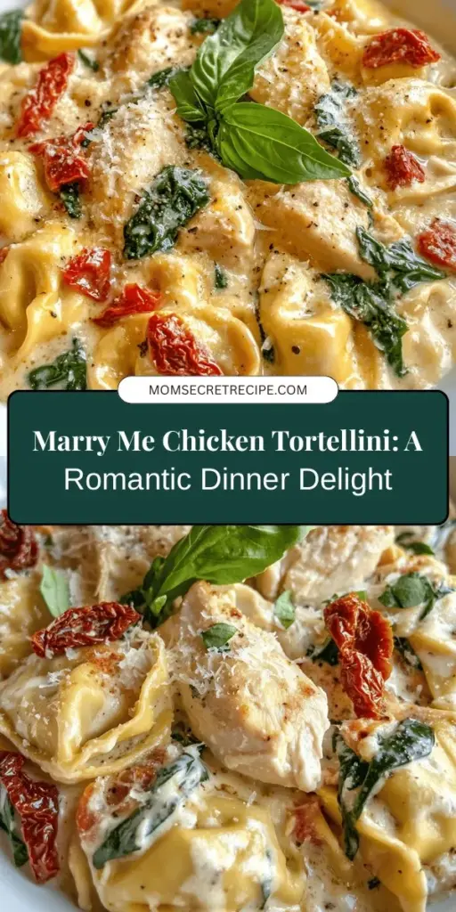 Discover the magic of Marry Me Chicken Tortellini—a creamy and flavorful dish that's perfect for date nights or family dinners! Featuring tender chicken, rich cream sauce, and delicious cheese tortellini, it’s a comforting meal anyone can whip up in under 30 minutes. Complete the experience with fresh spinach and sun-dried tomatoes for a beautiful presentation. Impress your loved ones with this delightful recipe today! #MarryMeChicken #Tortellini #ComfortFood #DinnerIdeas #Foodie