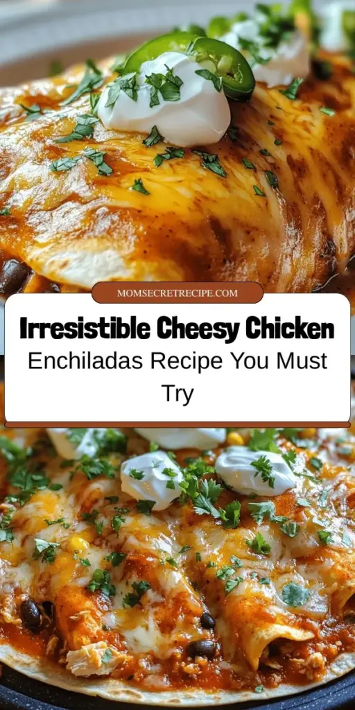 Indulge in the ultimate comfort food with Cheesy Chicken Enchiladas! This delicious dish combines tender, shredded chicken with a creamy cheesy filling, all wrapped in warm tortillas. Perfect for dinner parties or cozy nights in, enchiladas are not only tasty but versatile, allowing you to customize flavors to your liking. Discover the rich history of this beloved Mexican dish and enjoy a step-by-step guide to making your own! #CheesyChickenEnchiladas #ComfortFood #MexicanCuisine #Foodie #RecipeIdeas