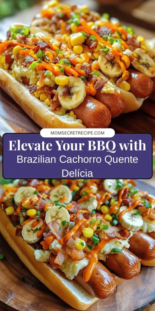 Experience the vibrant flavors of Brazil with Cachorro Quente Delícia, a unique twist on the classic hot dog. This delicious dish is loaded with toppings like creamy mashed potatoes, sweet corn, crispy bacon, and even bananas, creating a delightful explosion of taste. Perfect for parties or family meals, it’s a fun way to explore Brazilian cuisine. Get ready to impress with this flavorful, hearty recipe! #CachorroQuente #BrazilianCuisine #HotDogRecipe #Foodie #DeliciousEats #StreetFood #CookingAtHome