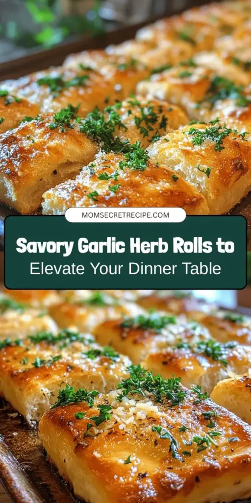 Bake up some magic in your kitchen with these Garlic Herb Bliss Rolls! Infused with roasted garlic, fresh parsley, and rosemary, these rolls deliver a comforting flavor that elevates any meal. Perfect for dinner parties or casual gatherings, they're easy to make and sure to impress. Don't forget to explore creative uses for leftovers too! Dive into this delicious recipe and bring warmth to your table. #GarlicHerbRolls #Baking #ComfortFood #HomemadeBread #Foodie #Yummy #RecipeIdeas #DinnerRolls