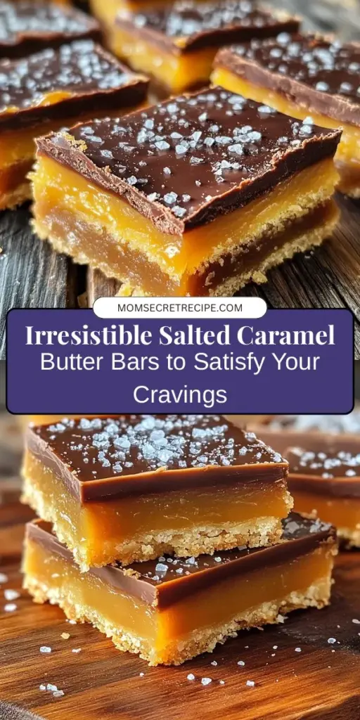 Indulge in the sweet and salty bliss of Salted Caramel Butter Bars! These delightful treats feature a buttery crust topped with rich salted caramel and a hint of chocolate. Perfect for any occasion, they combine texture and flavor in every bite. Elevate your dessert game by using quality ingredients for a truly luxurious experience. Try this recipe and satisfy your cravings today! #SaltedCaramel #Dessert #Baking #SweetTreats #Foodie #Yum