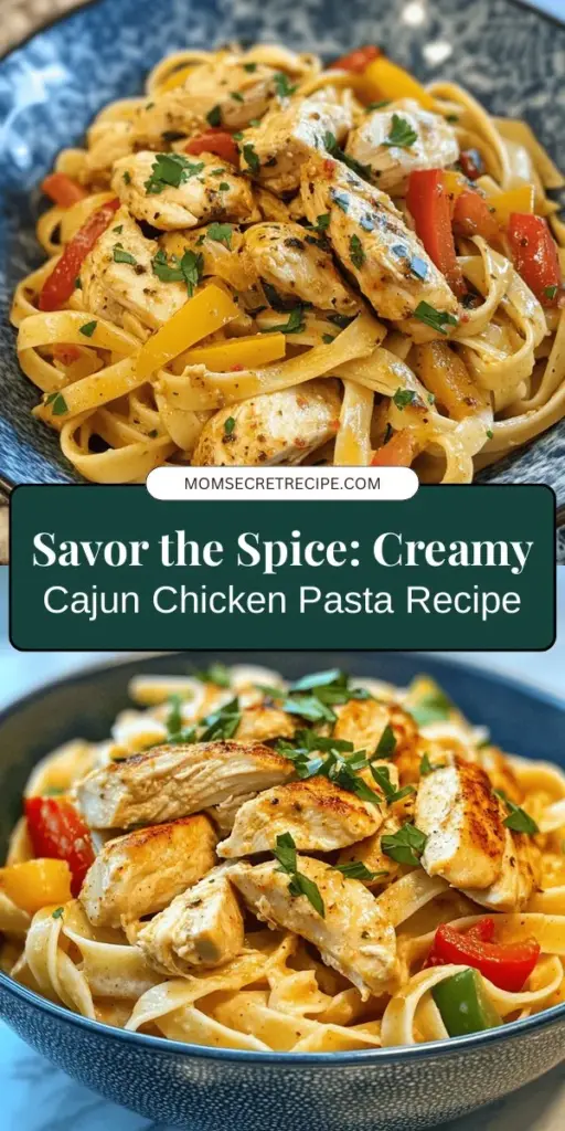 Discover the delicious world of Louisiana Cajun cuisine with this Creamy Cajun Chicken Pasta recipe! This flavorful dish combines tender chicken, vibrant bell peppers, and a rich creamy sauce that will tantalize your taste buds. Perfect for any occasion, it's easily customizable to suit various dietary preferences. Bring comfort and excitement to your dining table tonight! #CajunCuisine #PastaRecipes #ComfortFood #DinnerIdeas #Foodie #CookingAtHome #CreamyPasta