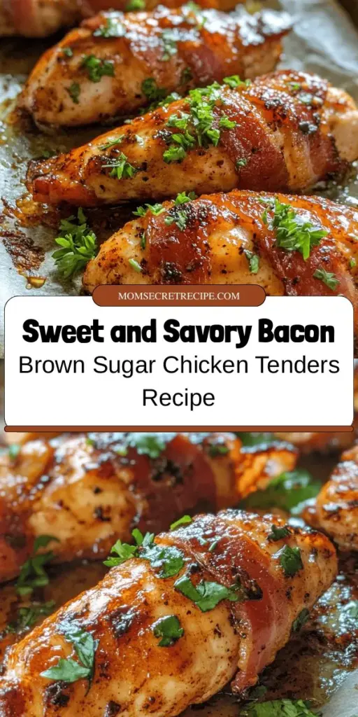 Indulge in the irresistible combination of sweet and savory with these Bacon Brown Sugar Chicken Tenders! Wrapped in crispy bacon and caramelized with brown sugar, these tenders are perfect for any occasion—whether it's a family dinner or game day. Simple to make and bursting with flavor, this dish is sure to impress your guests. Serve with your favorite dipping sauces for a delightful experience! #ChickenTenders #ComfortFood #BaconLovers #EasyRecipes #DinnerIdeas #Foodie 💖🍗🥓